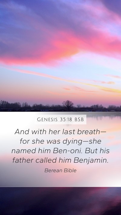 Genesis 35:18 BSB Bible Verse Image