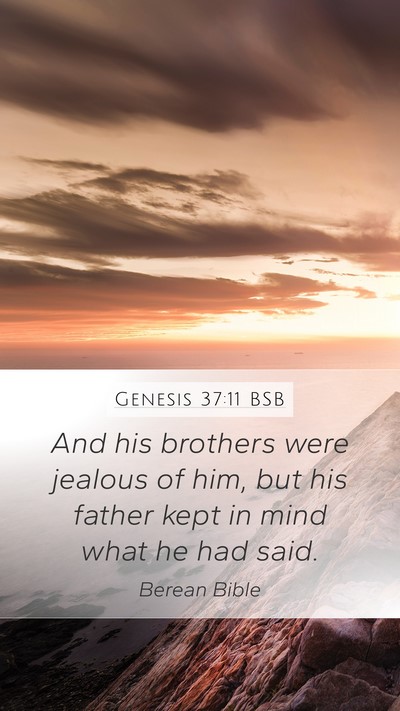 Genesis 37:11 BSB Bible Verse Image