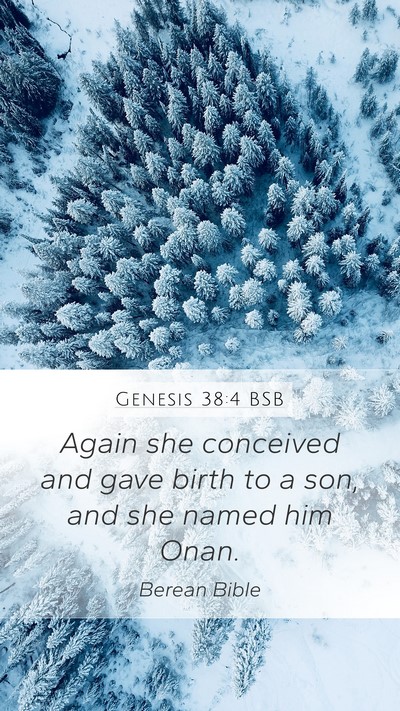 Genesis 38:4 BSB Mobile Phone Wallpaper - Again she conceived and gave birth to a son, and - Mobile Bible Verse Wallpaper