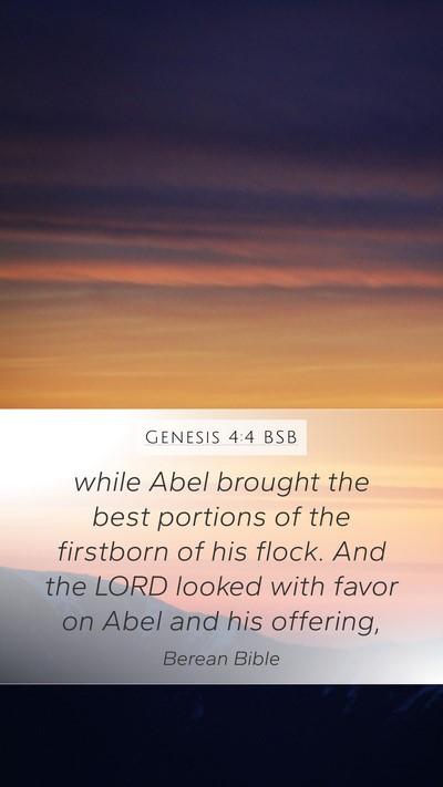Genesis 4:4 BSB Bible Verse Image