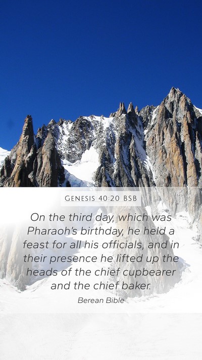 Genesis 40:20 BSB Bible Verse Image