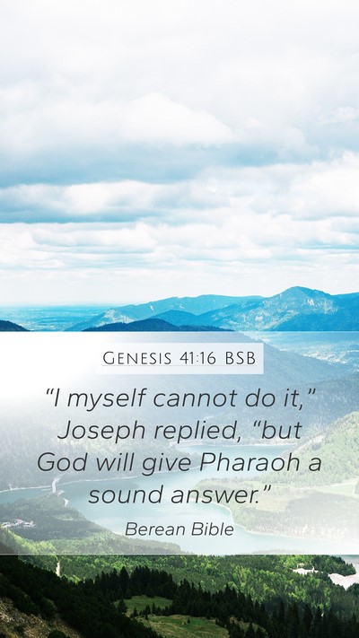 Genesis 41:16 BSB Bible Verse Image