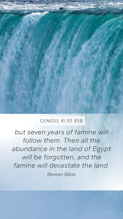 Genesis 41:30 BSB Bible Verse Image
