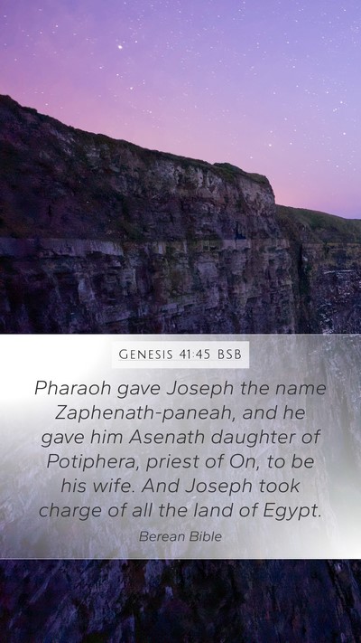 Genesis 41:45 BSB Bible Verse Image