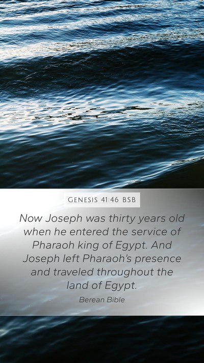 Genesis 41:46 BSB Bible Verse Image