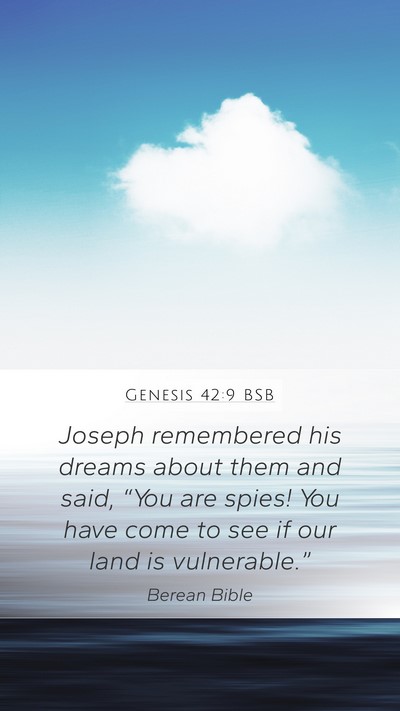 Genesis 42:9 BSB Bible Verse Image