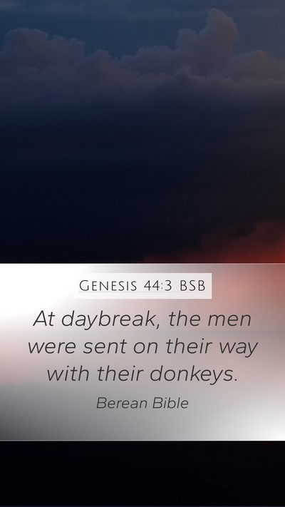 Genesis 44:3 BSB Mobile Phone Wallpaper - At daybreak, the men were sent on their way with - Mobile Bible Verse Wallpaper