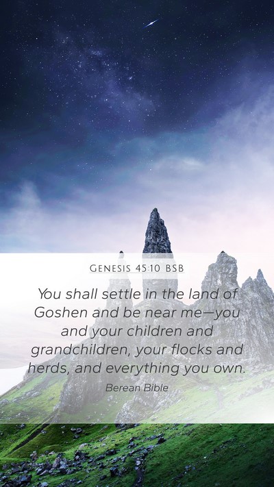 Genesis 45:10 BSB Bible Verse Image