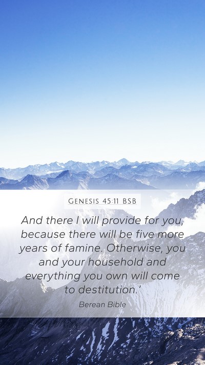 Genesis 45:11 BSB Bible Verse Image