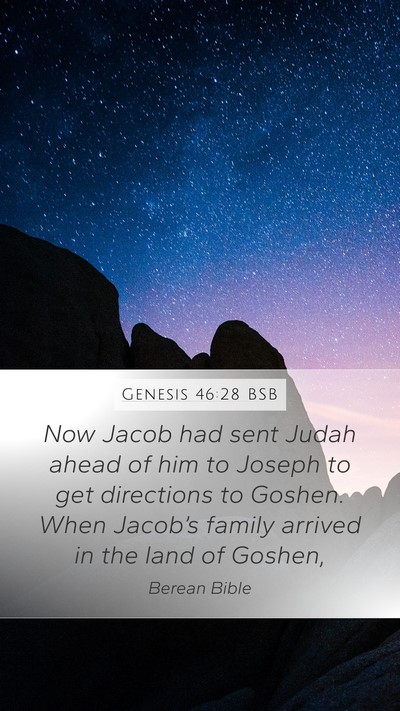 Genesis 46:28 BSB Bible Verse Image