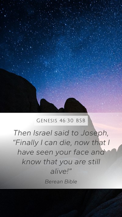 Genesis 46:30 BSB Bible Verse Image