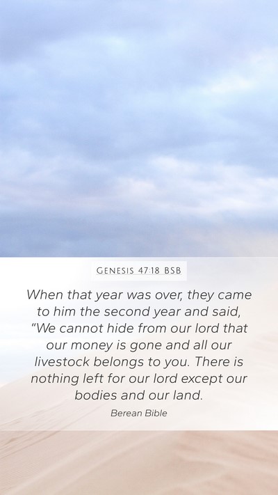 Genesis 47:18 BSB Bible Verse Image