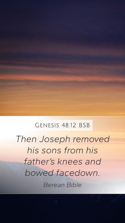 Genesis 48:12 BSB Mobile Phone Wallpaper - Then Joseph removed his sons from his father’s - Mobile Bible Verse Wallpaper