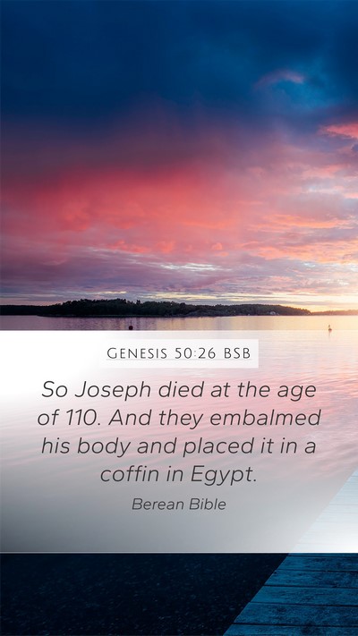Genesis 50:26 BSB Bible Verse Image
