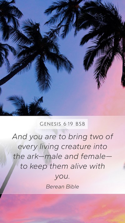 Genesis 6:19 BSB Bible Verse Image