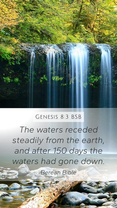 Genesis 8:3 BSB Bible Verse Image