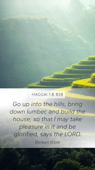 Haggai 1:8 BSB Mobile Phone Wallpaper - Go up into the hills, bring down lumber, and - Mobile Bible Verse Wallpaper