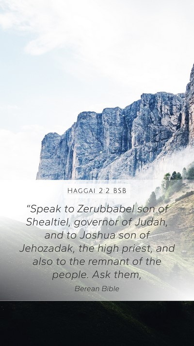 Haggai 2:2 BSB Bible Verse Image