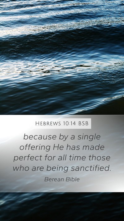 Hebrews 10:14 BSB Bible Verse Image