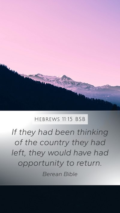 Hebrews 11:15 BSB Bible Verse Image