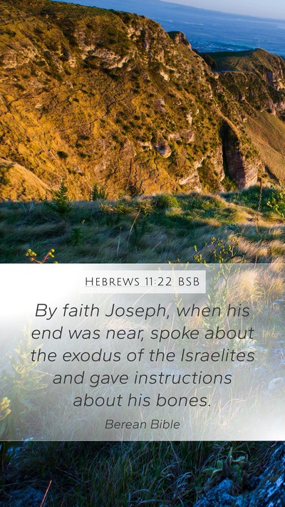 Hebrews 11:22 BSB Bible Verse Image