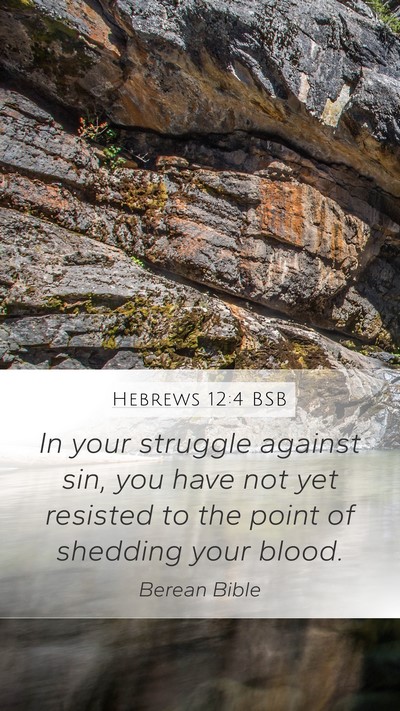 Hebrews 12:4 BSB Bible Verse Image