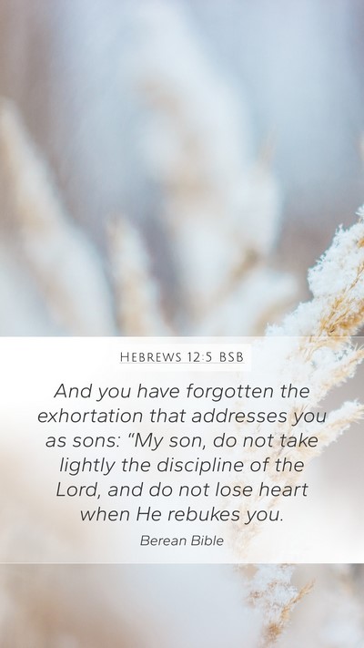 Hebrews 12:5 BSB Bible Verse Image