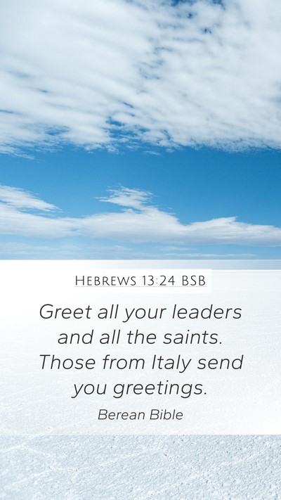 Hebrews 13:24 BSB Bible Verse Image