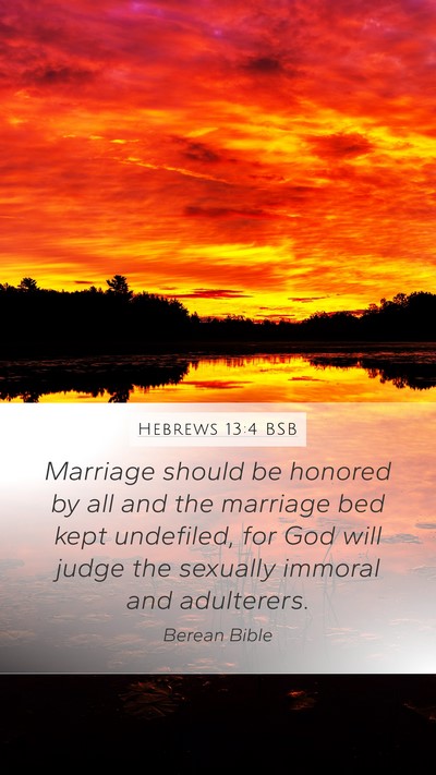 Hebrews 13:4 BSB Bible Verse Image