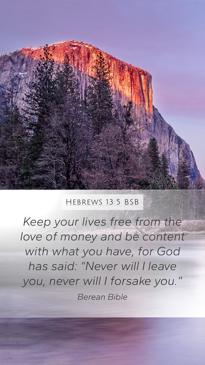 Hebrews 13:5 BSB Bible Verse Image