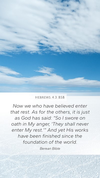 Hebrews 4:3 BSB Bible Verse Image