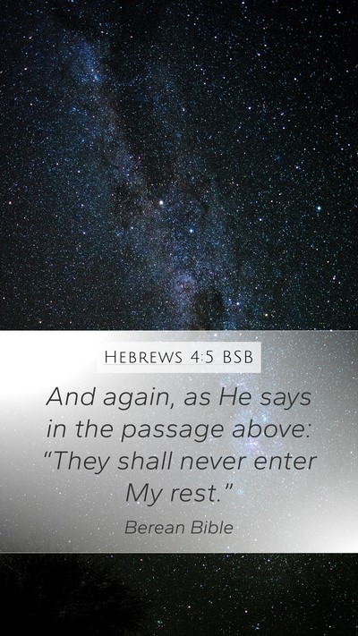 Hebrews 4:5 BSB Bible Verse Image