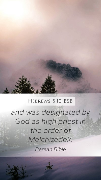 Hebrews 5:10 BSB Bible Verse Image