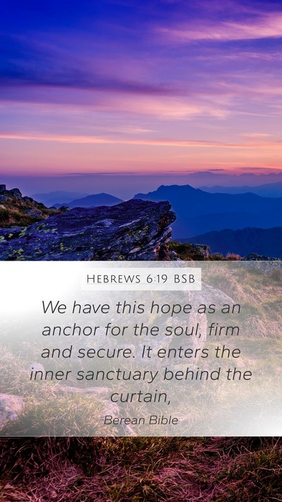 Hebrews 6:19 BSB Bible Verse Image