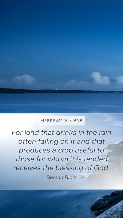 Hebrews 6:7 BSB Bible Verse Image