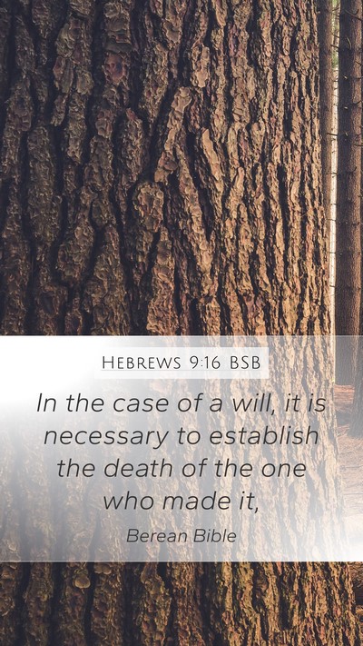 Hebrews 9:16 BSB Mobile Phone Wallpaper - In the case of a will, it is necessary to - Mobile Bible Verse Wallpaper