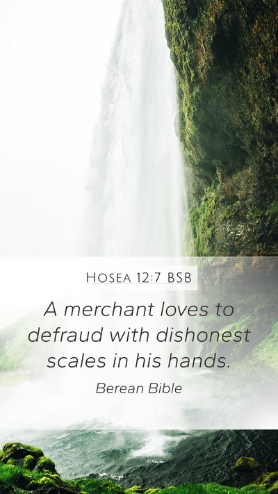 Hosea 12:7 BSB Bible Verse Image