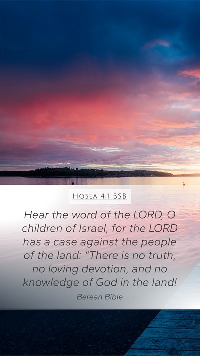 Hosea 4:1 BSB Bible Verse Image