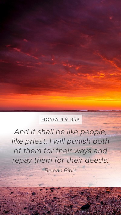 Hosea 4:9 BSB Mobile Phone Wallpaper - And it shall be like people, like priest. I will - Mobile Bible Verse Wallpaper