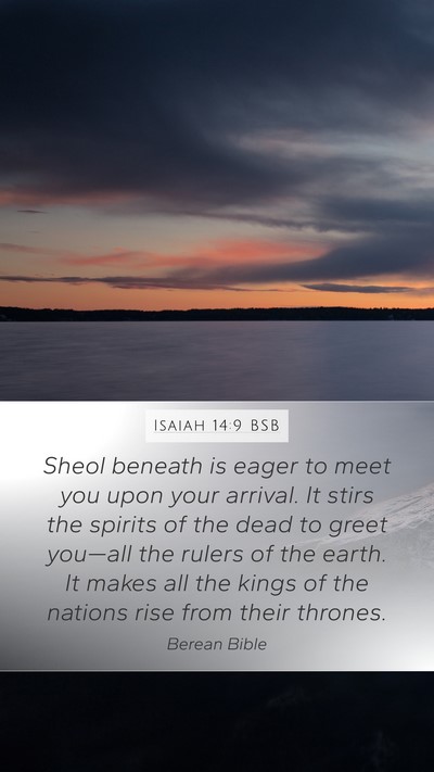 Isaiah 14:9 BSB Bible Verse Image