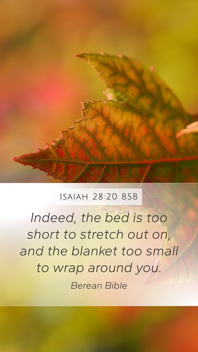 Isaiah 28:20 BSB Bible Verse Image