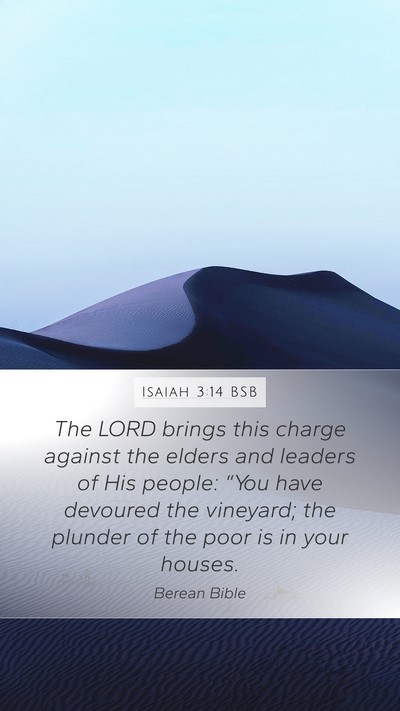 Isaiah 3:14 BSB Bible Verse Image