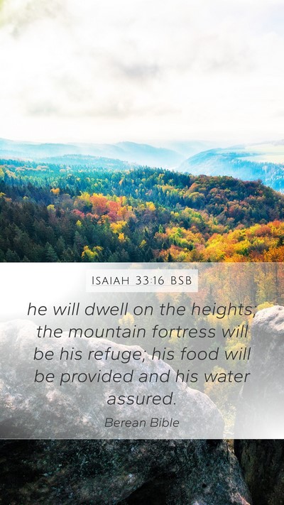 Isaiah 33:16 BSB Bible Verse Image