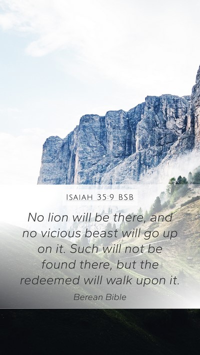 Isaiah 35:9 BSB Bible Verse Image