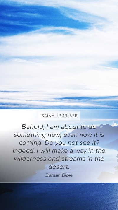 Isaiah 43:19 BSB Bible Verse Image