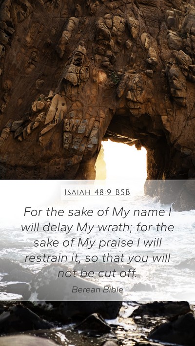 Isaiah 48:9 BSB Bible Verse Image