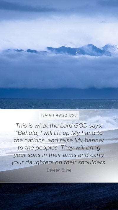 Isaiah 49:22 BSB Bible Verse Image