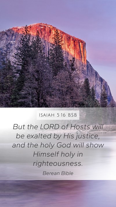 Isaiah 5:16 BSB Bible Verse Image