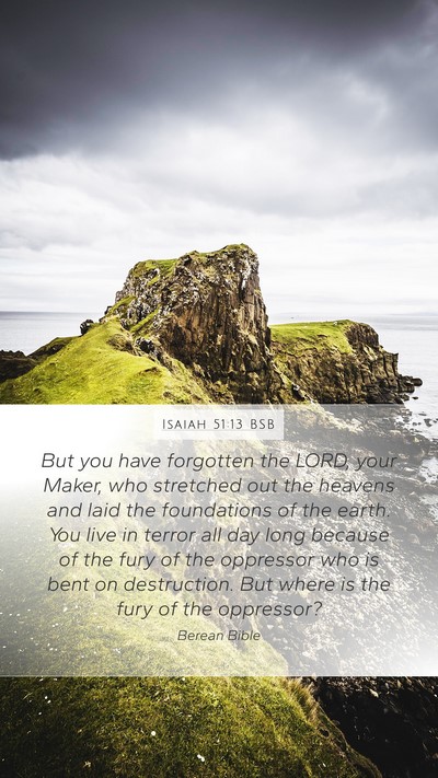 Isaiah 51:13 BSB Bible Verse Image