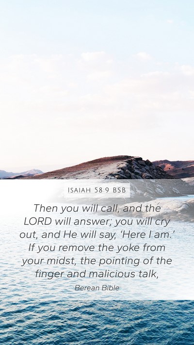 Isaiah 58:9 BSB Bible Verse Image